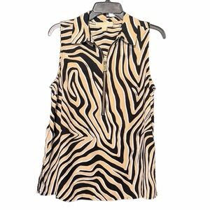 Michael Kors Zebra Print Sleeveless Blouse